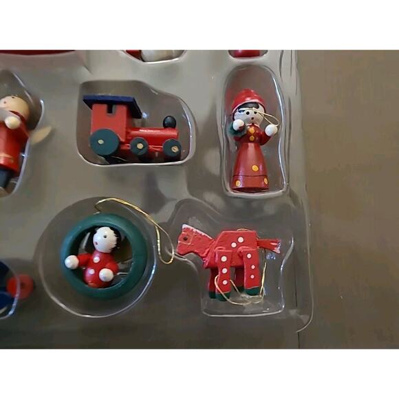 Vintage Joy Brite 24 Piece Mini Wood Christmas Ornaments Hand Painted - Picture 14 of 15